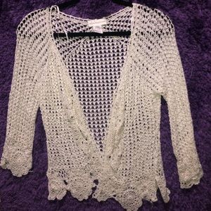 White Stringed cardigan